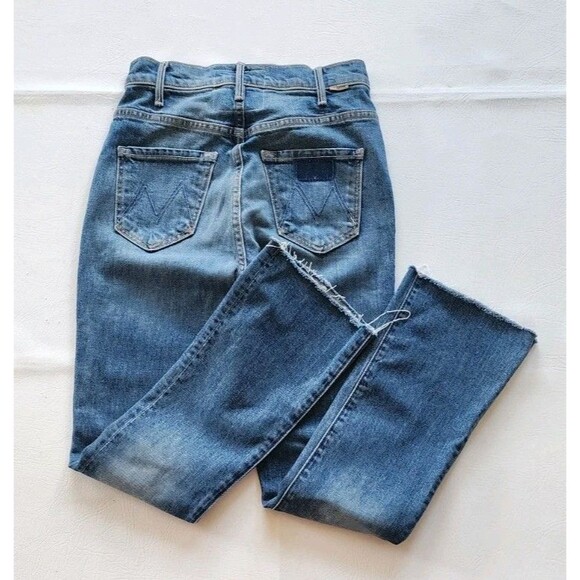 Mother The Hustler Flood Fray Flare Jeans In Beer Me Wash 24